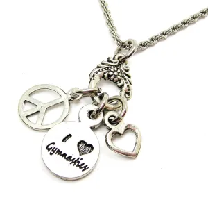 Peace Love Gymnastics Catalog Necklace