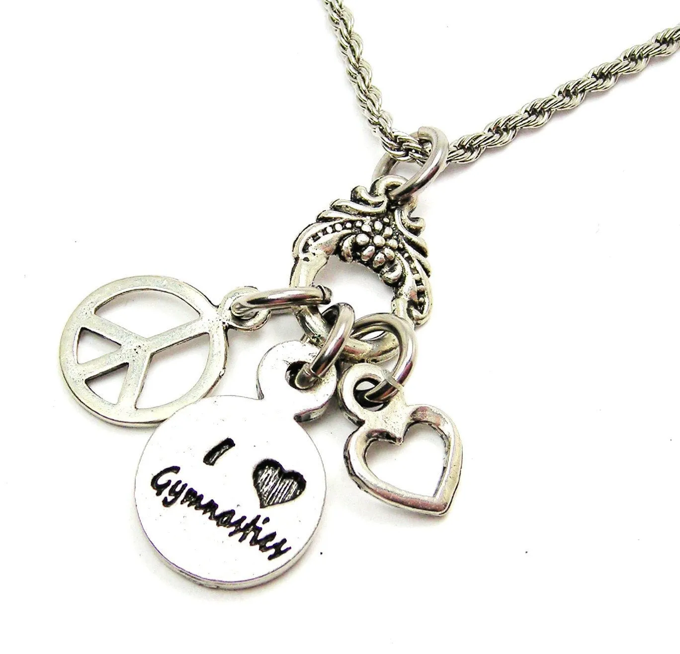 Peace Love Gymnastics Catalog Necklace