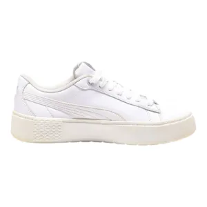 PUMA Smash Platform Trainers White Leather Womens UK 6