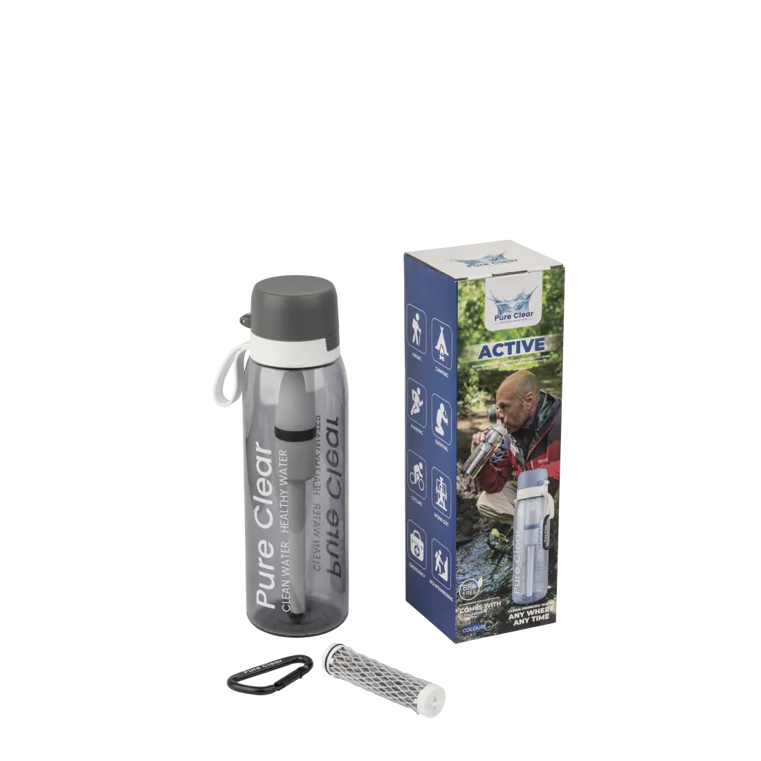 Pure Clear Active Water Filter Bottle