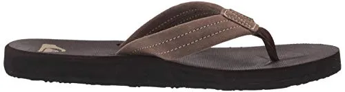 Quiksilver Men's Carver Suede 3 Point Flip Flop Athletic Sandal, Demitasse Solid, 11 M US