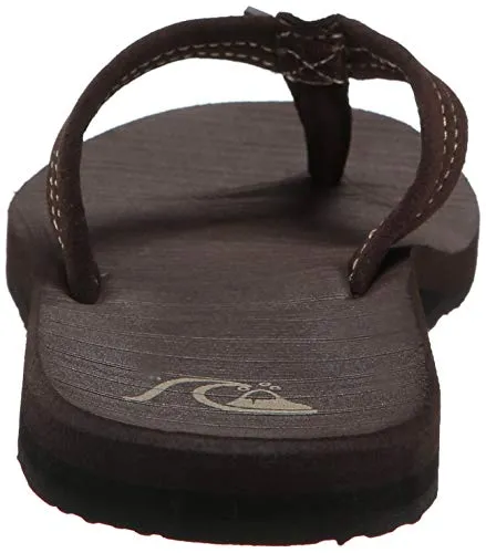 Quiksilver Men's Carver Suede 3 Point Flip Flop Athletic Sandal, Demitasse Solid, 11 M US