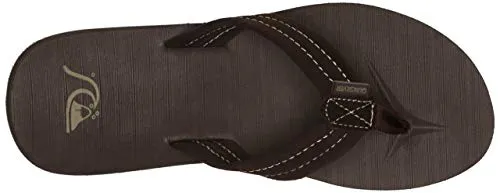 Quiksilver Men's Carver Suede 3 Point Flip Flop Athletic Sandal, Demitasse Solid, 11 M US