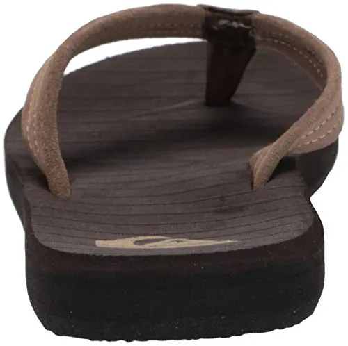 Quiksilver Men's Carver Suede 3 Point Flip Flop Athletic Sandal, Demitasse Solid, 11 M US