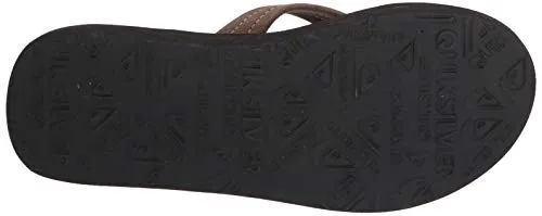 Quiksilver Men's Carver Suede 3 Point Flip Flop Athletic Sandal, Demitasse Solid, 11 M US