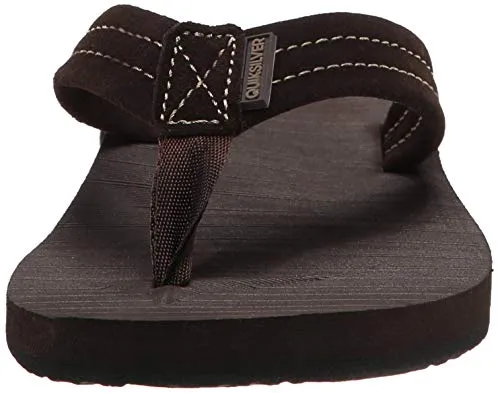 Quiksilver Men's Carver Suede 3 Point Flip Flop Athletic Sandal, Demitasse Solid, 11 M US