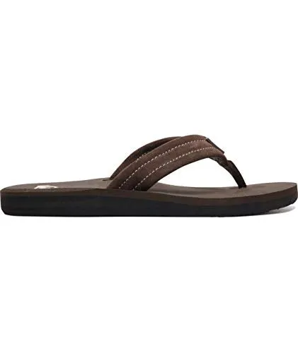 Quiksilver Men's Carver Suede 3 Point Flip Flop Athletic Sandal, Demitasse Solid, 11 M US
