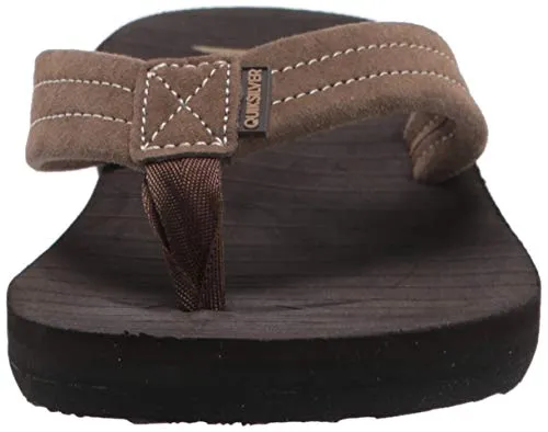 Quiksilver Men's Carver Suede 3 Point Flip Flop Athletic Sandal, Demitasse Solid, 11 M US