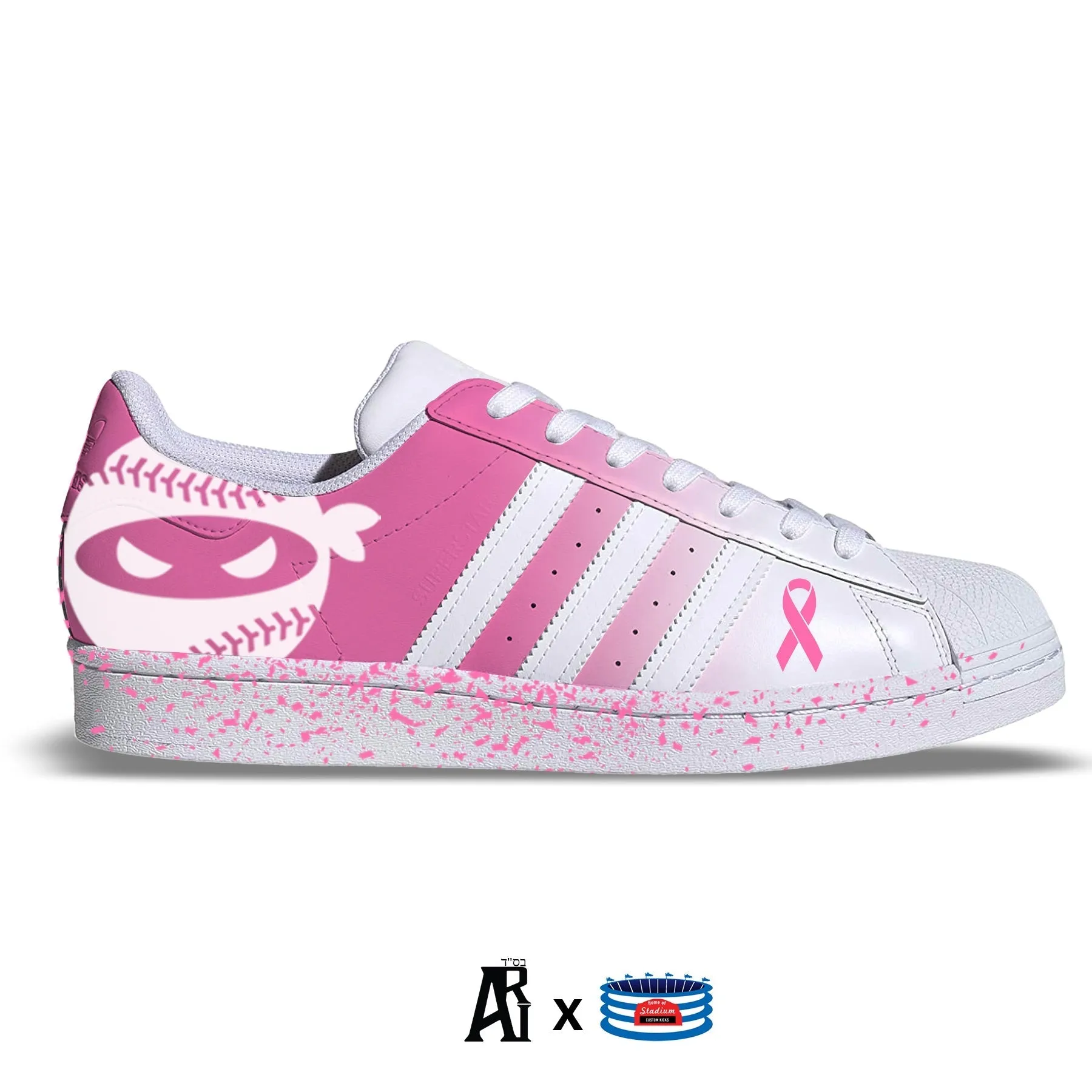 "Pink Ninja" Adidas Superstar Shoes by Stadium Custom Kicks