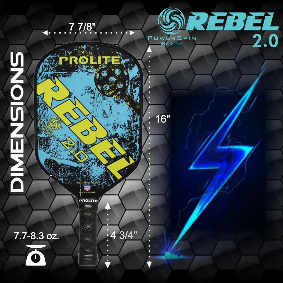 Rebel PowerSpin 2.0 Paddle - Aqua/Yellow