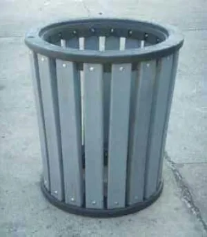 Recycled Materials Waster Receptacle with Aluminum Rings