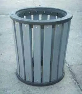 Recycled Materials Waster Receptacle with Aluminum Rings