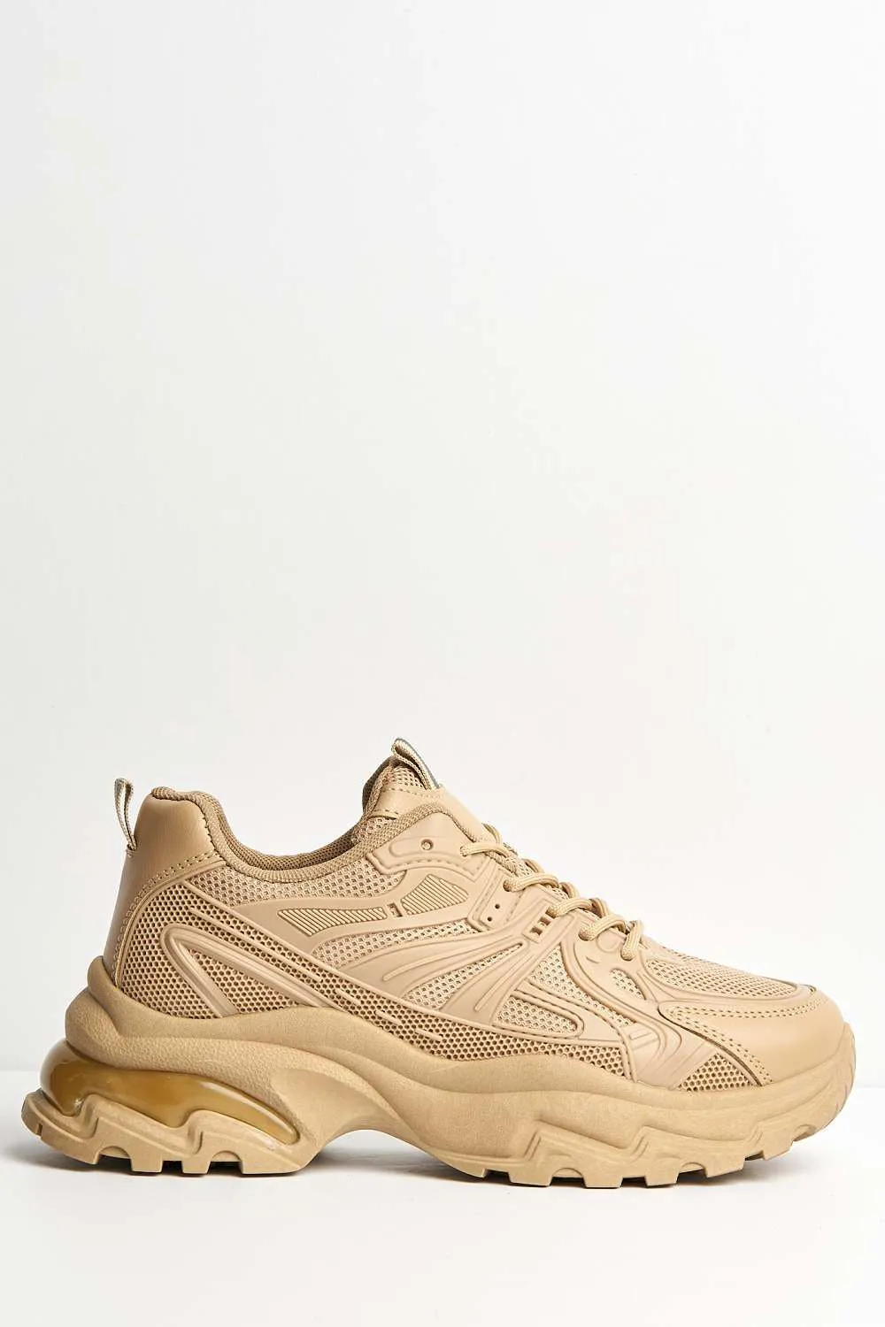 Rox Chunky Lace-Up Trainers in Khaki