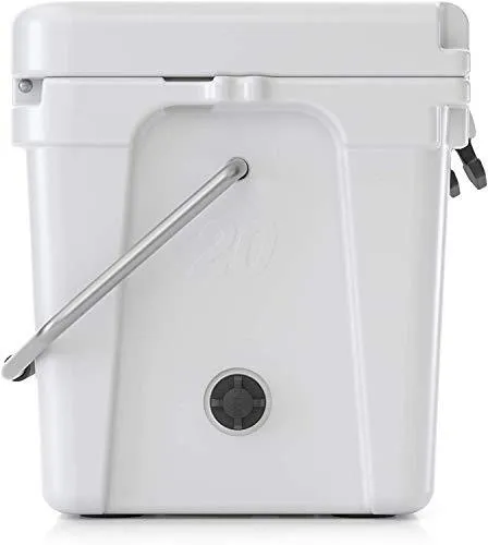 RTIC Hard Cooler, 20 qt, White, Ice Chest with Heavy Duty Rubber Latches, 3 Inch Insulated Walls