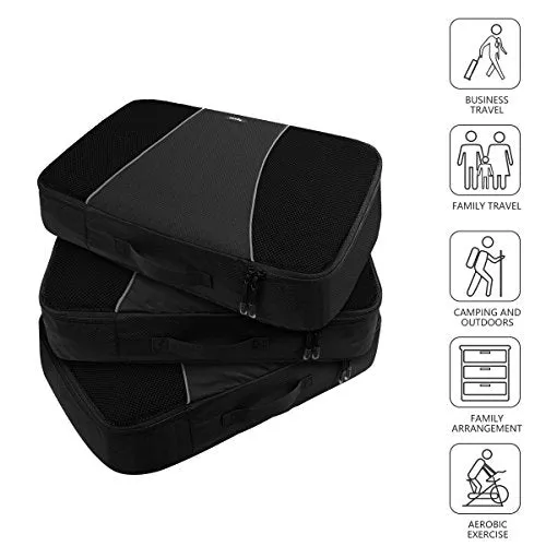 Ryaco Packing Cubes 3 Piece Sets Travel Home Storage Organisers Luggage Compression Pouches Great