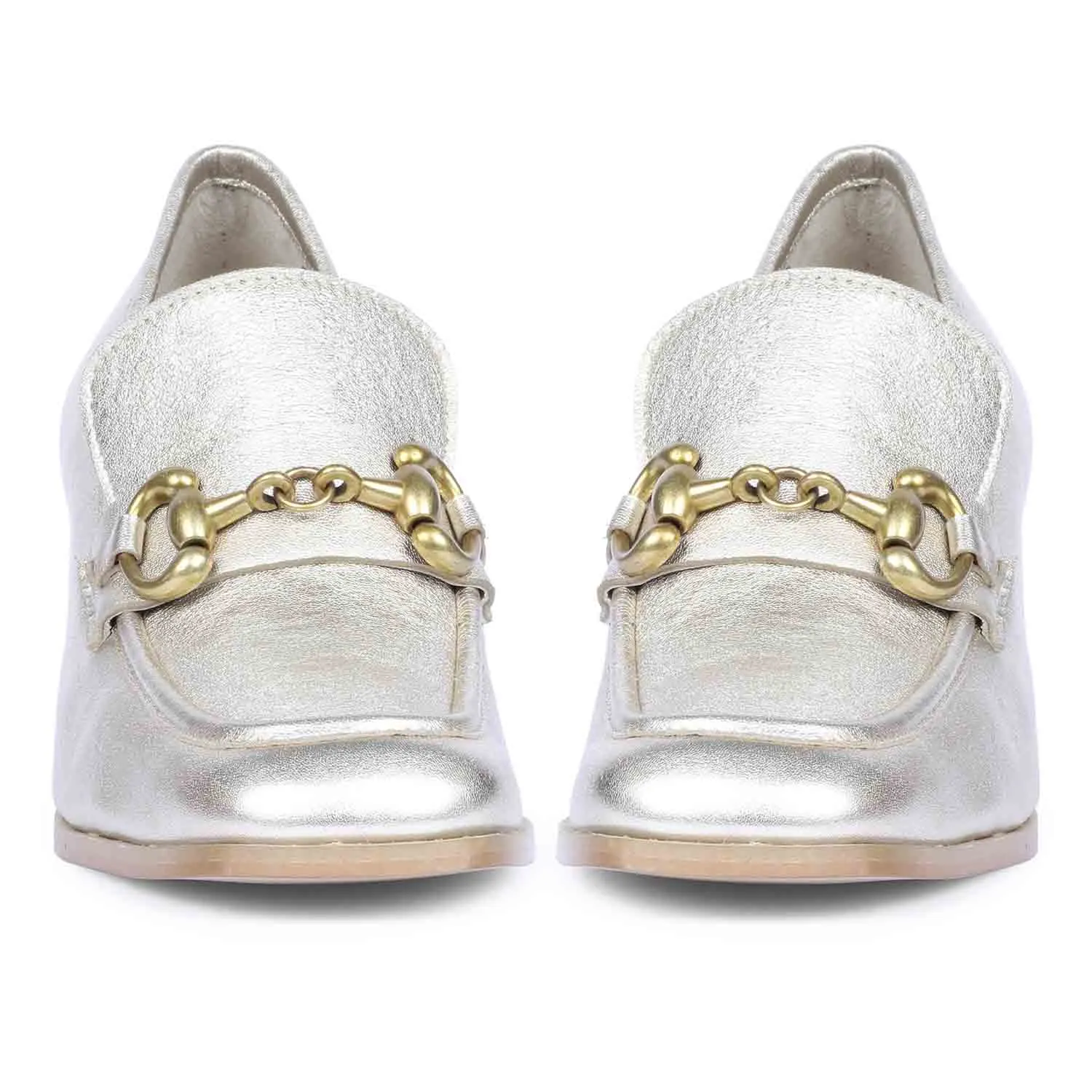 Saint Vera Metallic Gold Leather Handcrafted Shoes