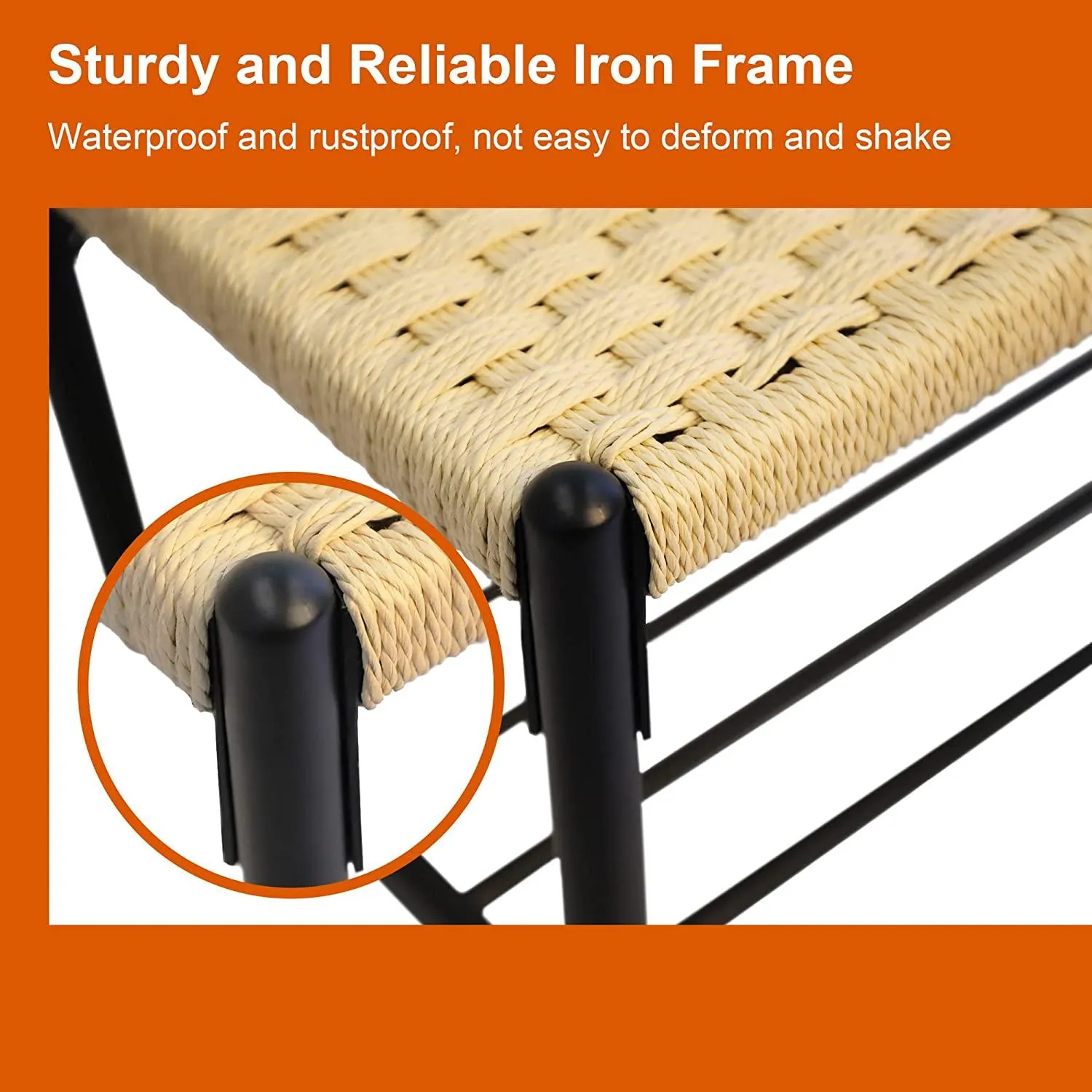 Shoe Storage Organizer Rack with hand-woven Rattan Surface