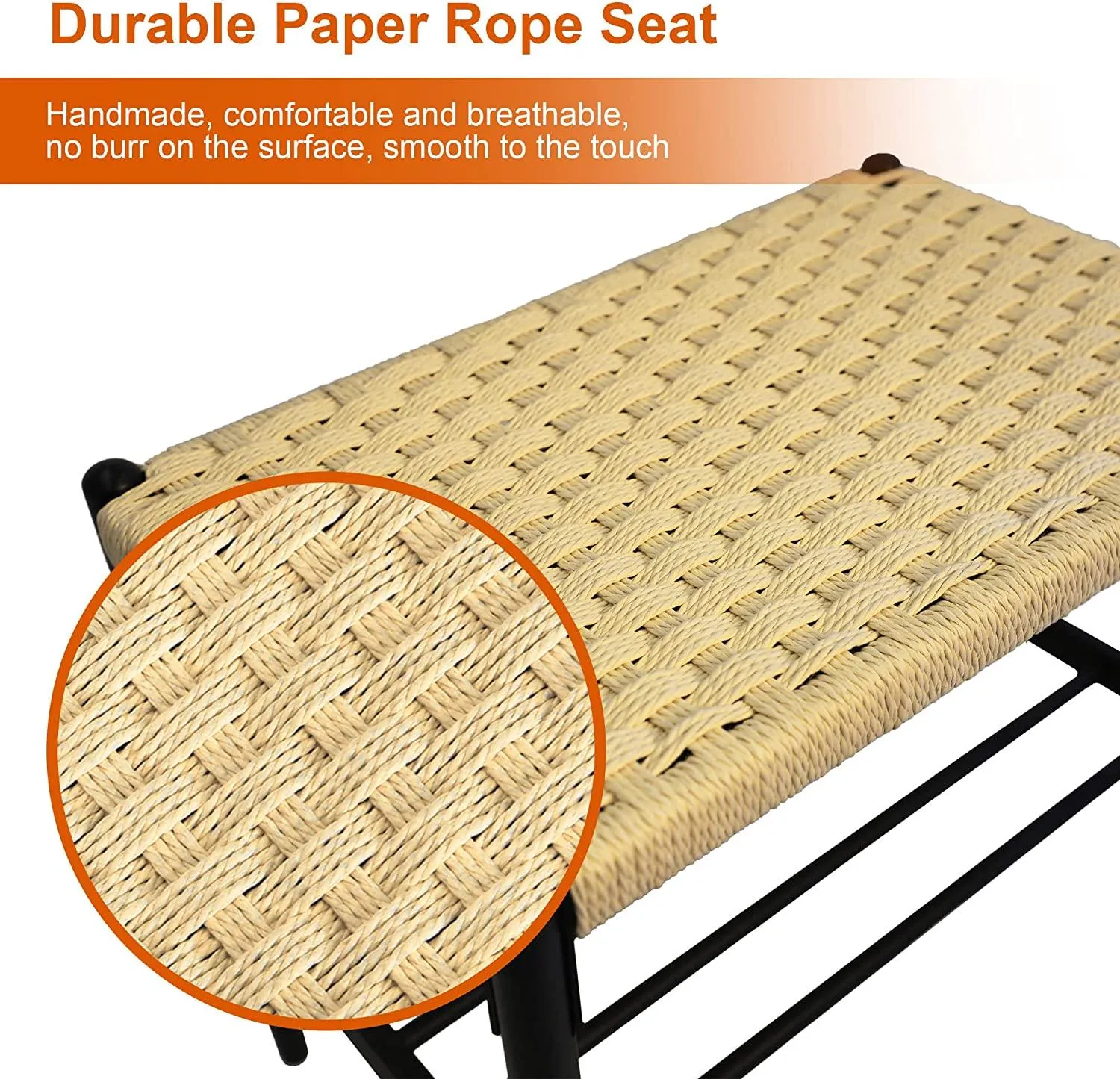 Shoe Storage Organizer Rack with hand-woven Rattan Surface
