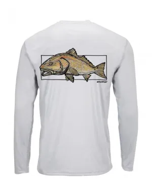 Simms Men's Solar Tech LS Tee/ Redfish Sterling