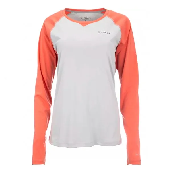 Simms Women's Solarflex LS Crewneck / Sterling Salmon Heather