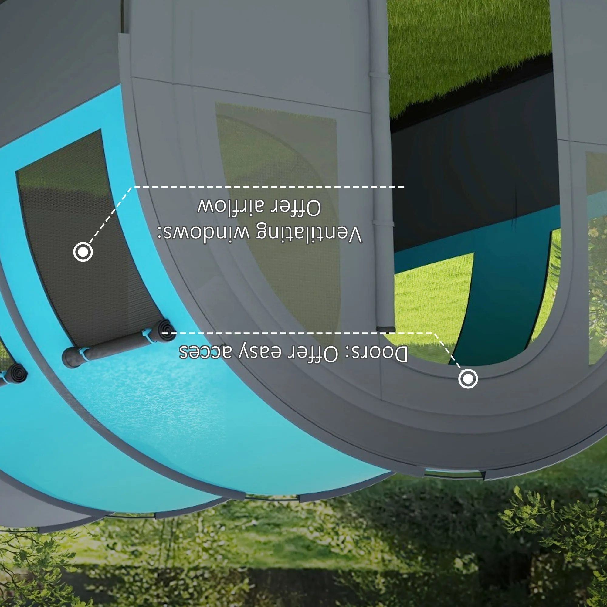 Six Man Duo Room Tunnel Tent, with Accessories - Grey/Blue