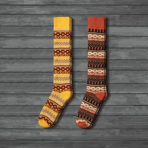 Sofia LONG Fair Isle Nordic Woollen  Socks