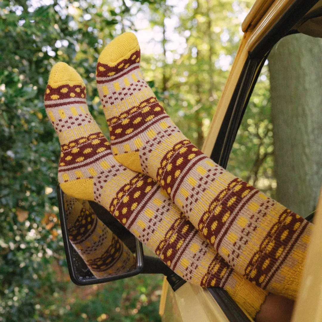 Sofia LONG Fair Isle Nordic Woollen  Socks