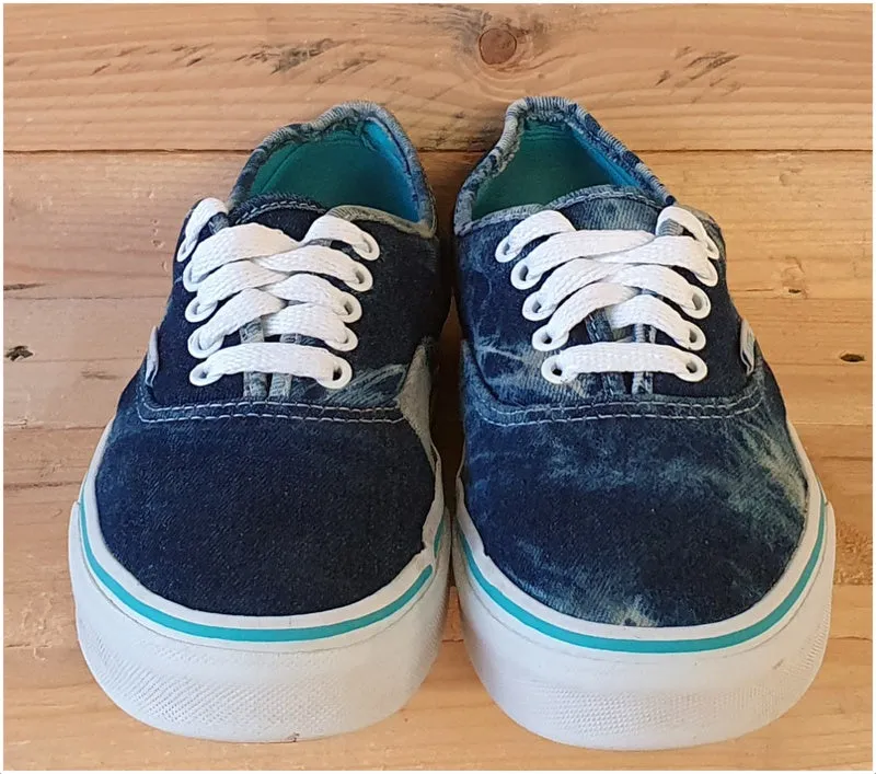 Vans Off The Wall Low Canvas Trainers UK6.5/US9/EU40 T375 Blue Denim/White
