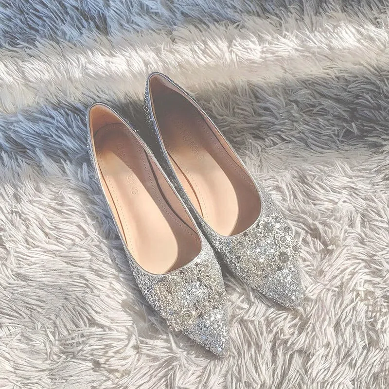Woman Square Buckle Flats